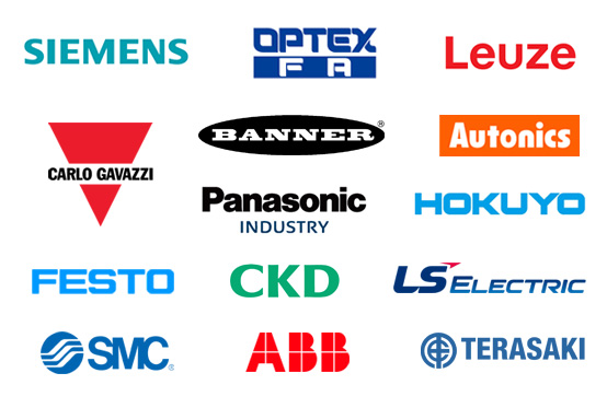 Siemens, Optex, Leuze, Carlo Gavazzi, Banner, Panasonic Insdustry, Hokuyo, Automics